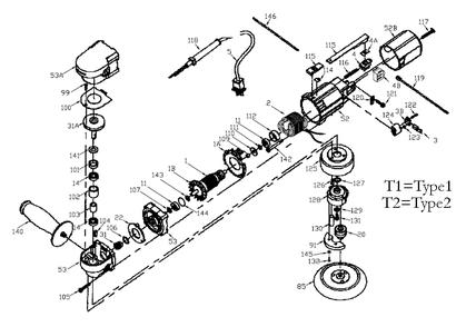 Fig-0 Diagram and Parts List for 7336SP  Porter Cable Sander Grinder